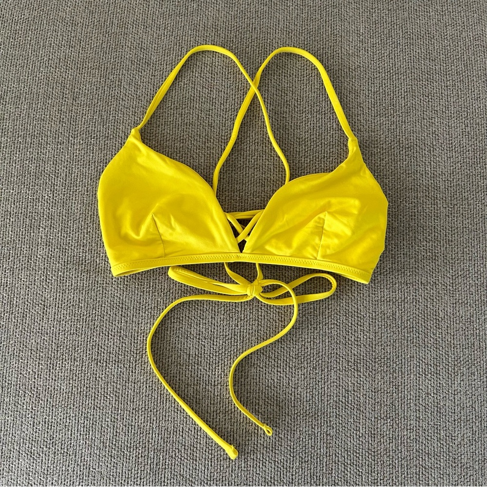 NWOT Athleta Yellow Bikini Top
